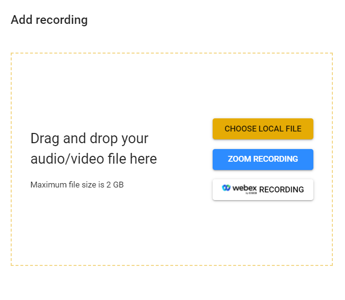 upload transcription